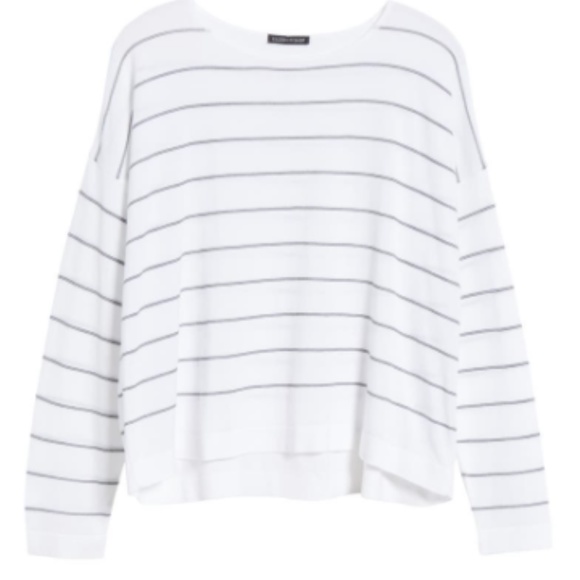 EILEEN FISHER Striped Layered Long-Sleeve Sweater - Picture 3 of 6